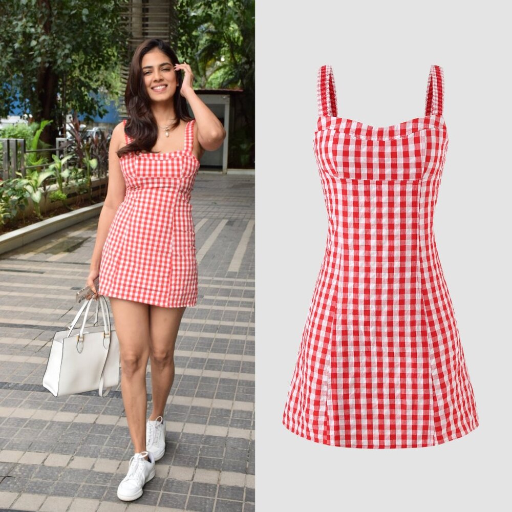 Zara Red and White Gingham Mini Dress